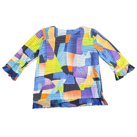 Alfred Dunner Womens Geometric Print‎ Textured 3/4 Sleeve Top Size S - Picture 5 of 5